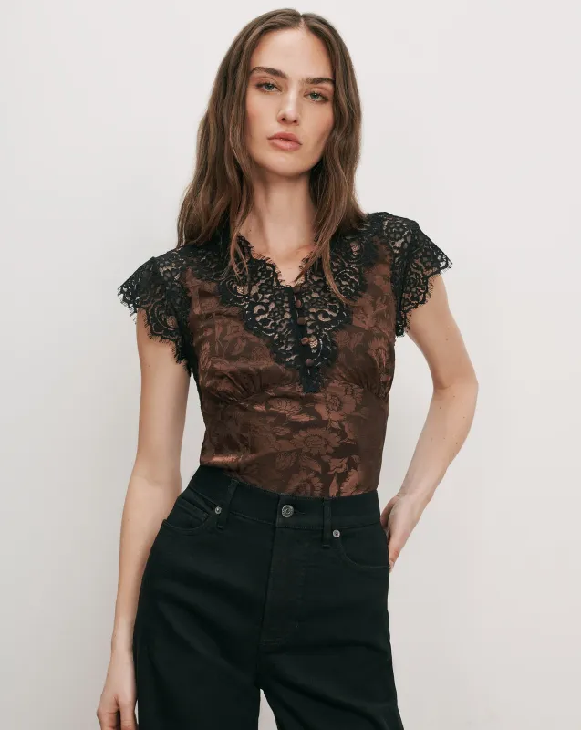 Pascaline Lace-Trimmed Top made by Veronica Beard