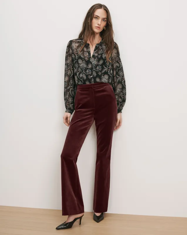 Gracie Velvet Flare Pant made by Veronica Beard