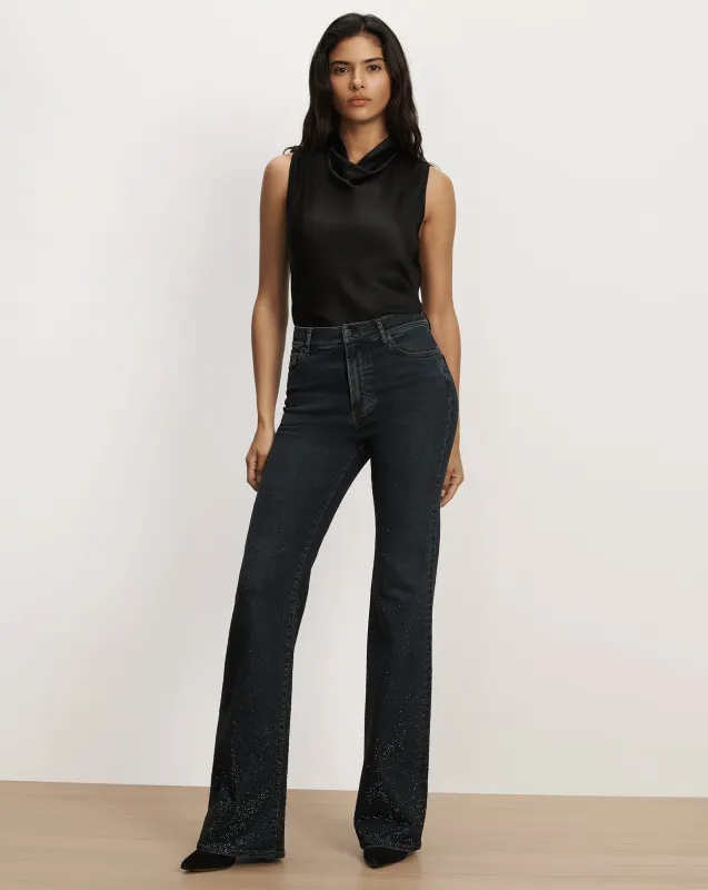 Crosbie Crystal Slim Wide-Leg Jean made by Veronica Beard