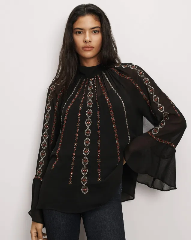 Tairis Embroidered Blouse made by Veronica Beard