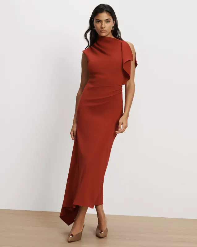 Brett Asymmetric Midi Dress made by Veronica Beard