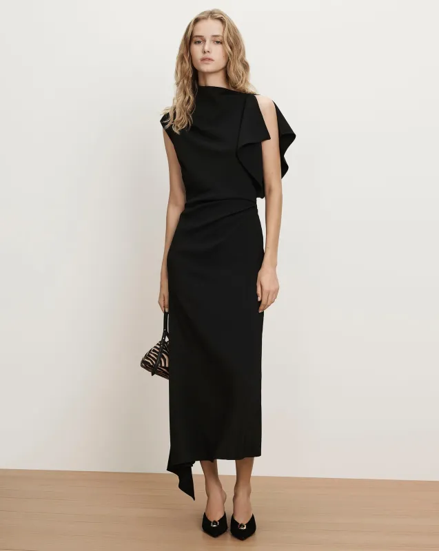 Brett Asymmetric Midi Dress made by Veronica Beard