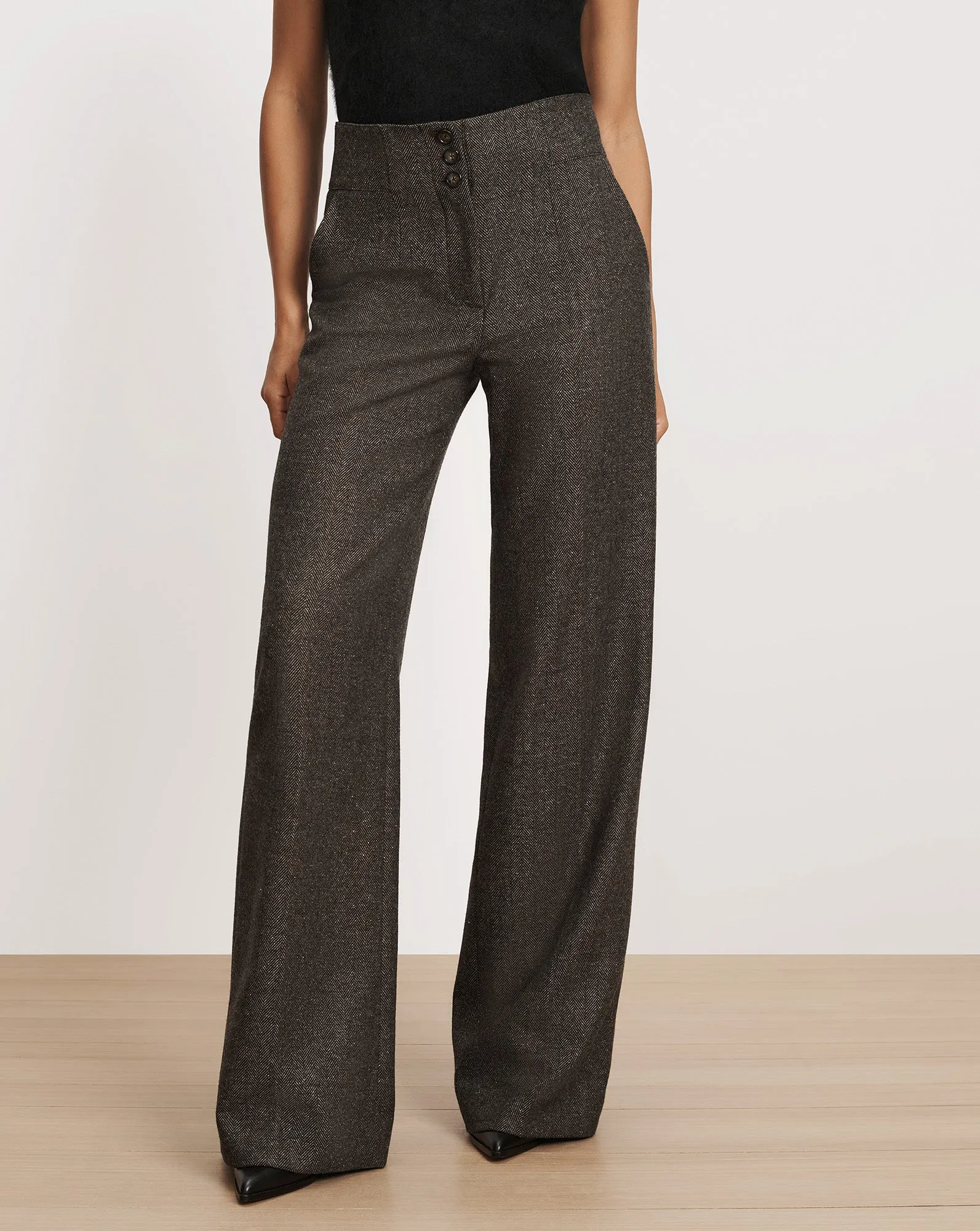 Giovanna Herringbone Wide-Leg Pant sold by Ulla Johnson product image thumbnail 3