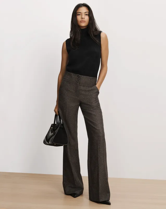 Giovanna Herringbone Wide-Leg Pant made by Veronica Beard