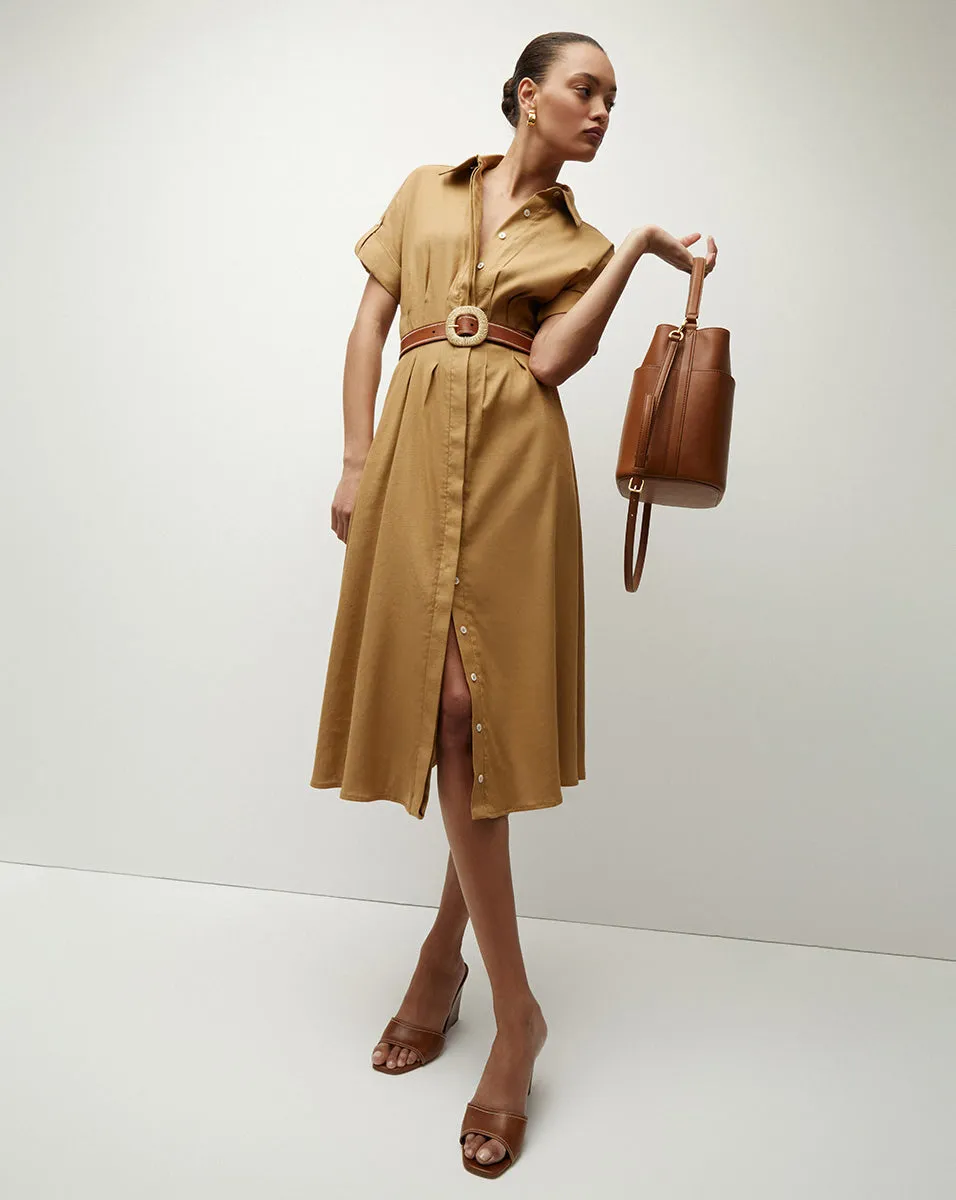 Adavi Stretch-Linen Shirtdress sold by Ulla Johnson