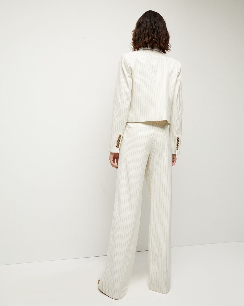 Winslow Pinstriped Collarless Jacket sold by Ulla Johnson product image thumbnail 5