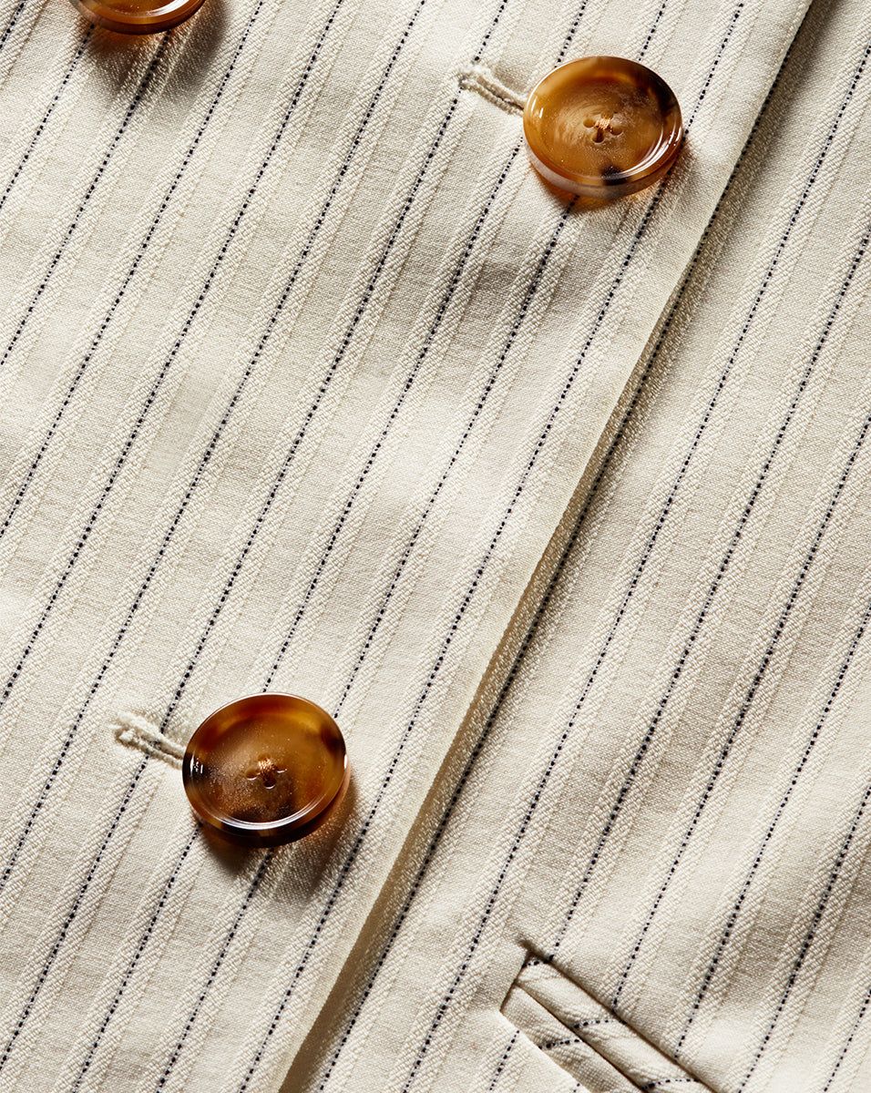 Winslow Pinstriped Collarless Jacket sold by Ulla Johnson product image thumbnail 3