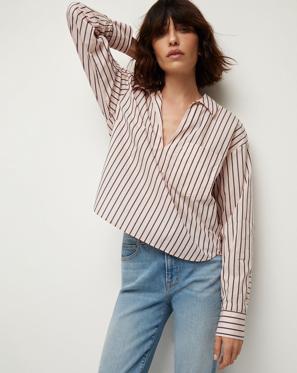 Khai Striped Poplin Top sold by Ulla Johnson