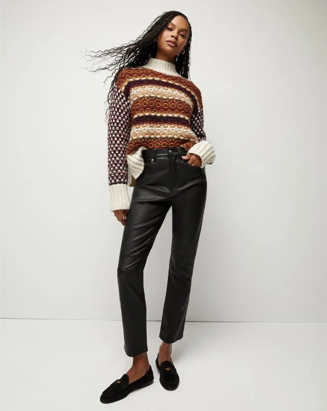 Carly Kick-Flare Leather Pant made by Veronica Beard