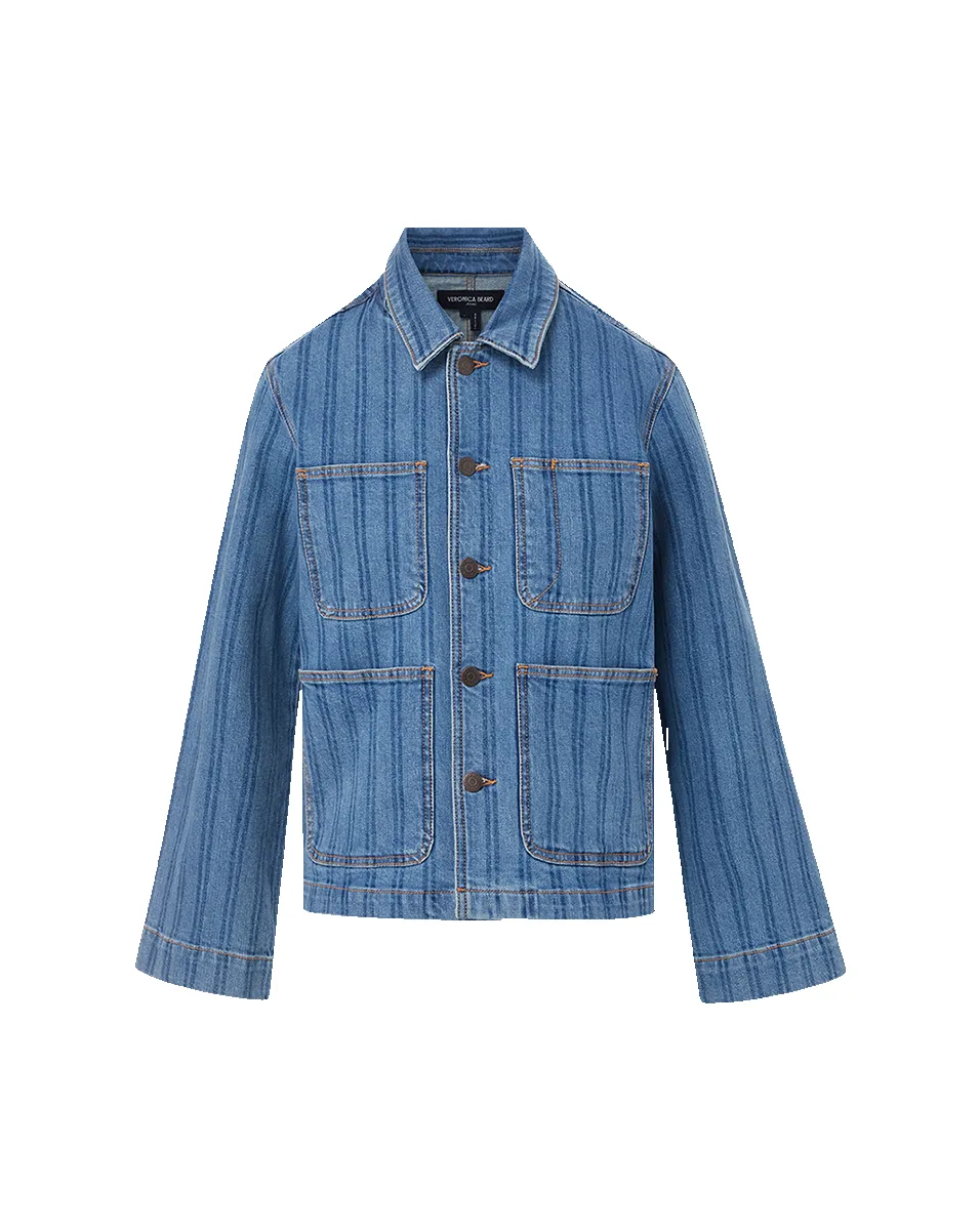 Dahl Striped Denim Chore Jacket sold by Ulla Johnson product image thumbnail 4