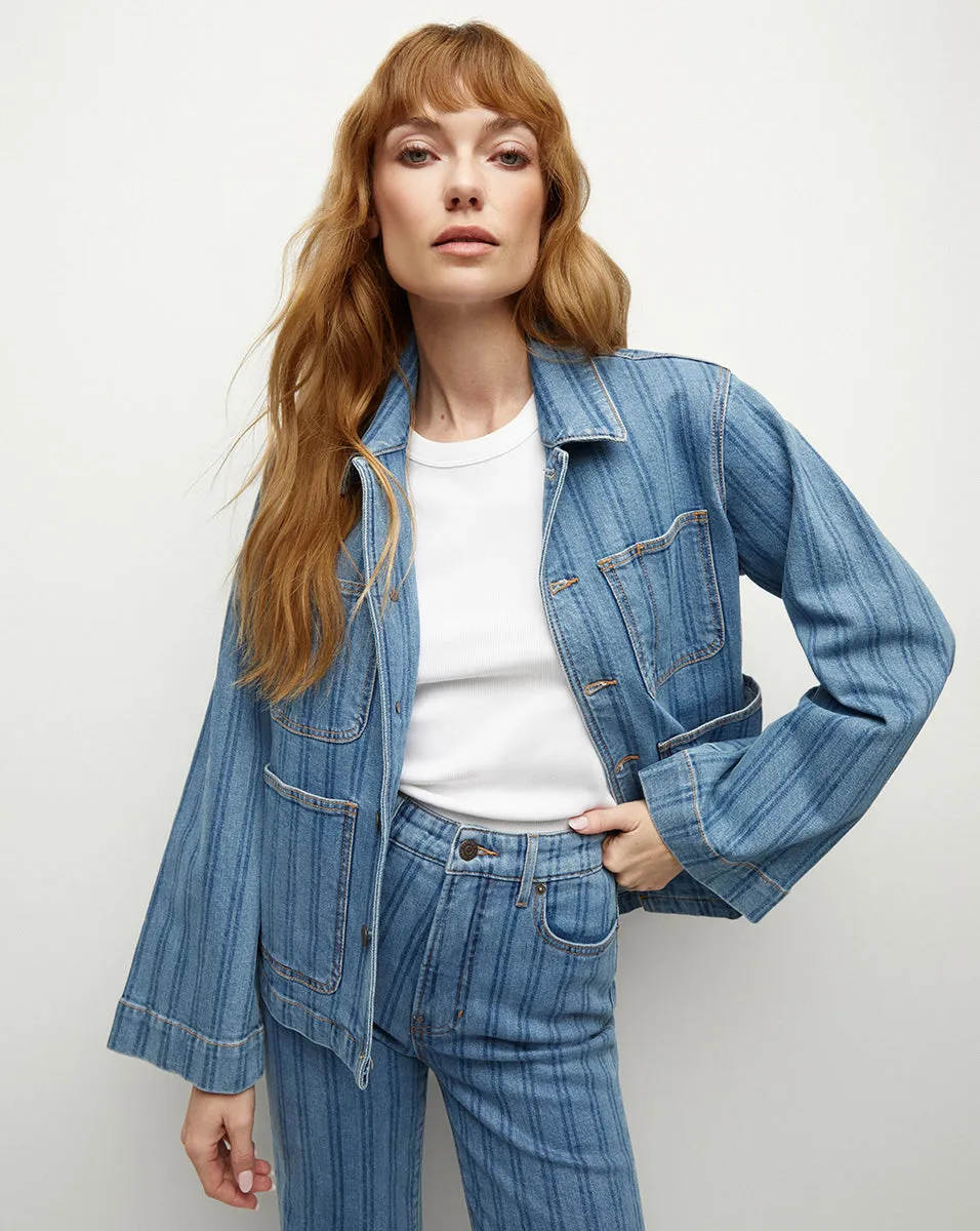 Dahl Striped Denim Chore Jacket sold by Ulla Johnson