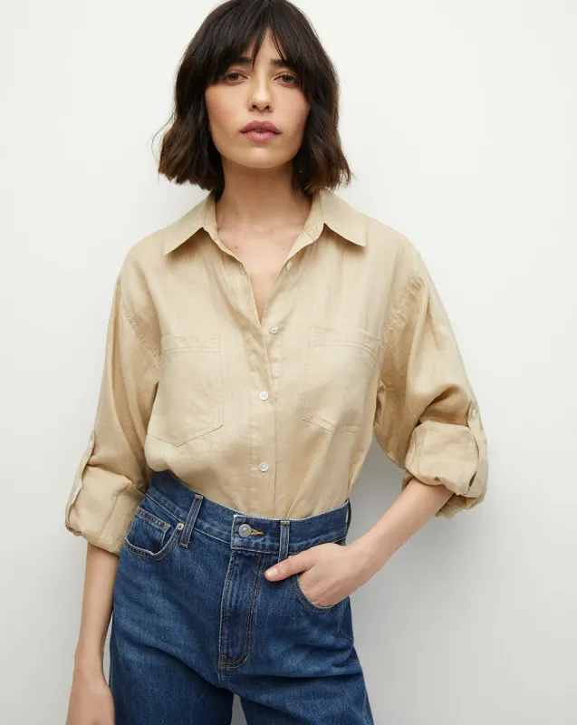Gil Linen Button-Down Top sold by Ulla Johnson