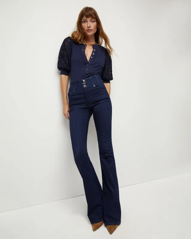 Beverly Skinny-Flare Jean | Corset Waist sold by Ulla Johnson