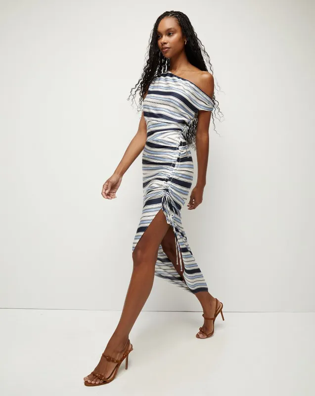 Kadie Striped Stretch-Silk Dress made by Veronica Beard