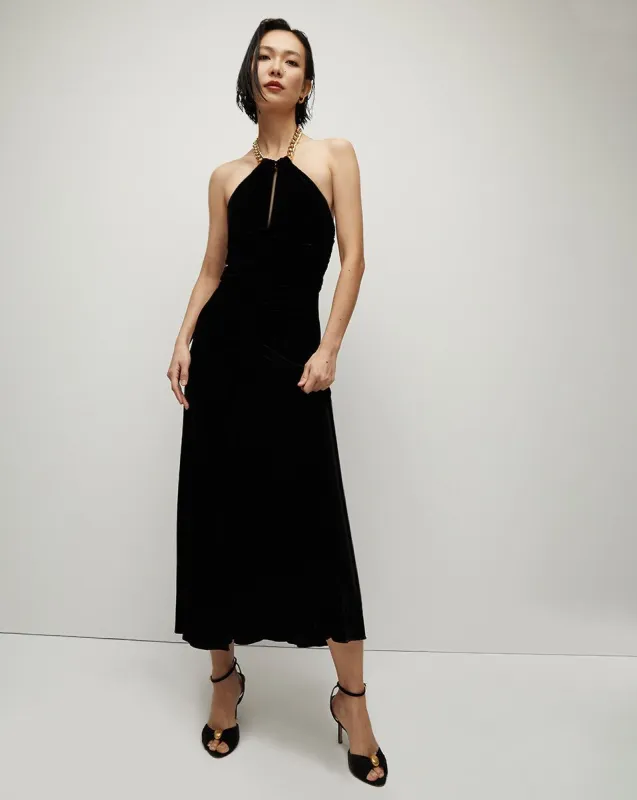 Josette Velvet Halter Dress made by Veronica Beard