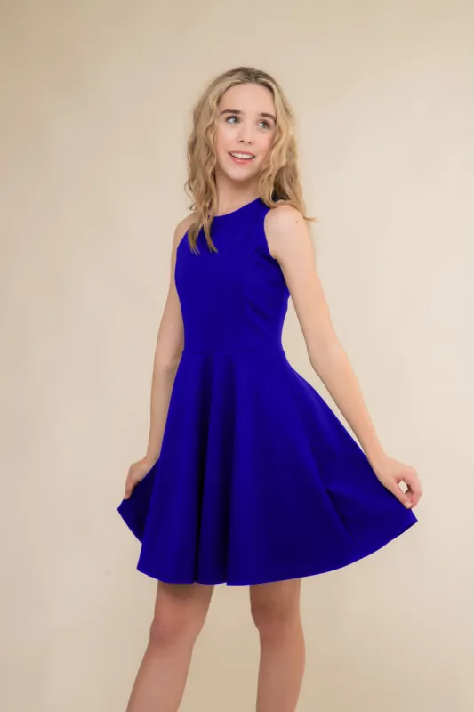 Textured Racerback Dress in Cobalt Blue sold by Un Deux Trois