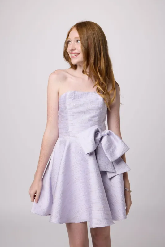 Strapless Jacquard Bow Dress made by Un Deux Trois