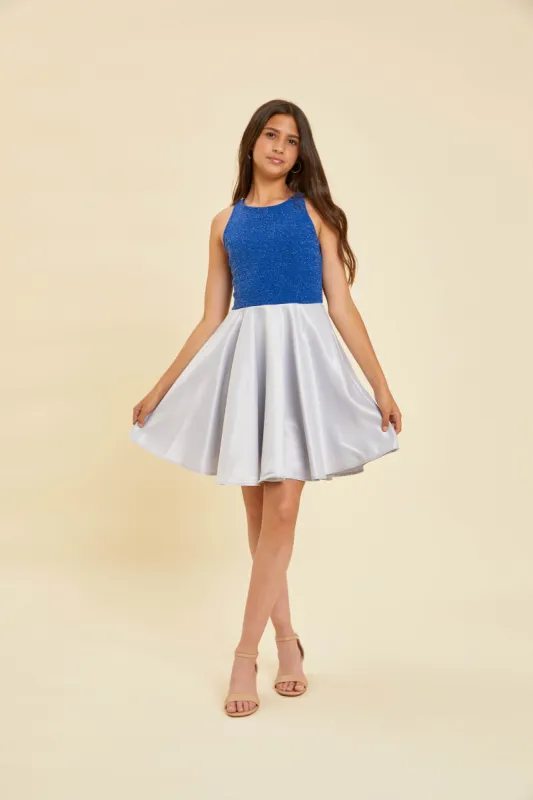 Glitter and Satin Racerback Dress sold by Un Deux Trois