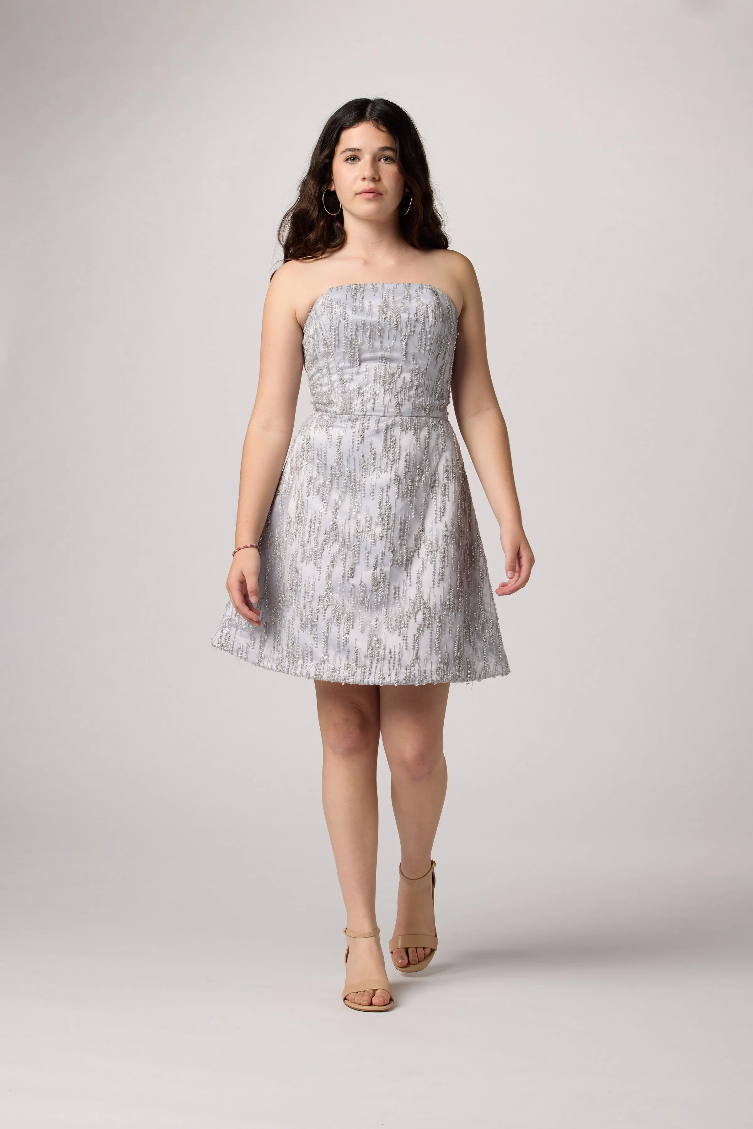 Beaded Dress in Silver sold by Un Deux Trois product image thumbnail 3