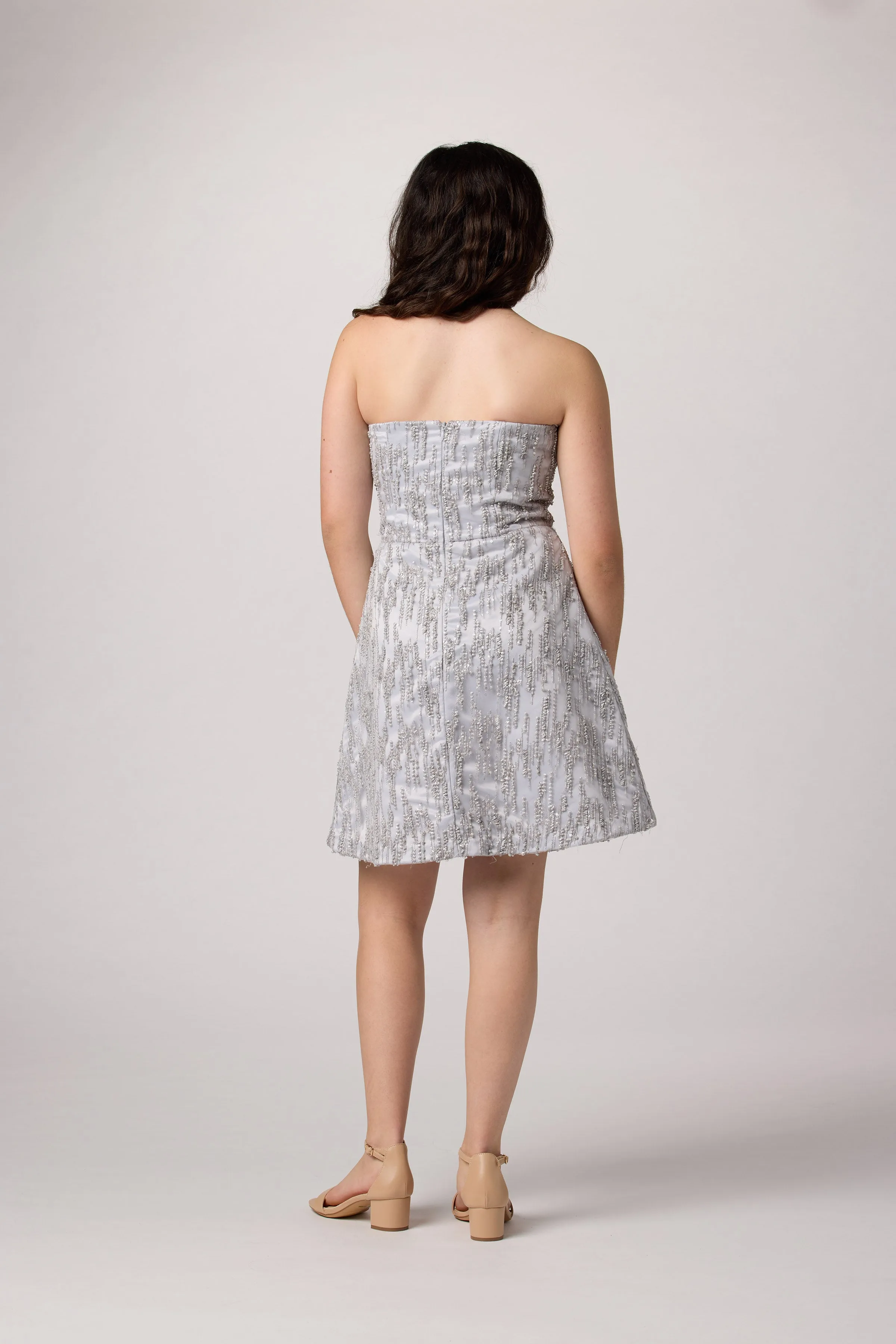 Beaded Dress in Silver sold by Un Deux Trois product image thumbnail 4