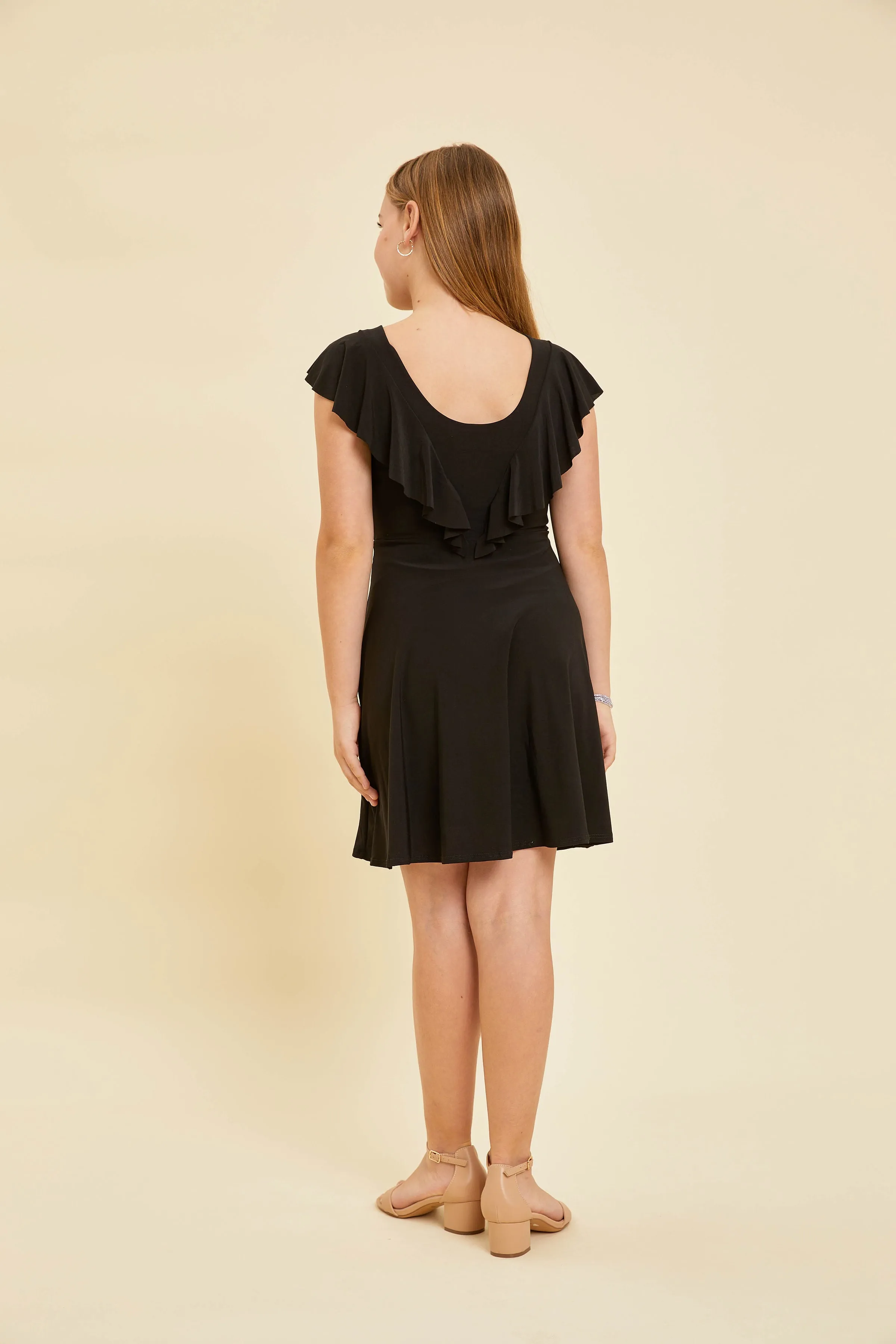 Flutter Sleeve Dress in Black sold by Un Deux Trois product image thumbnail 2