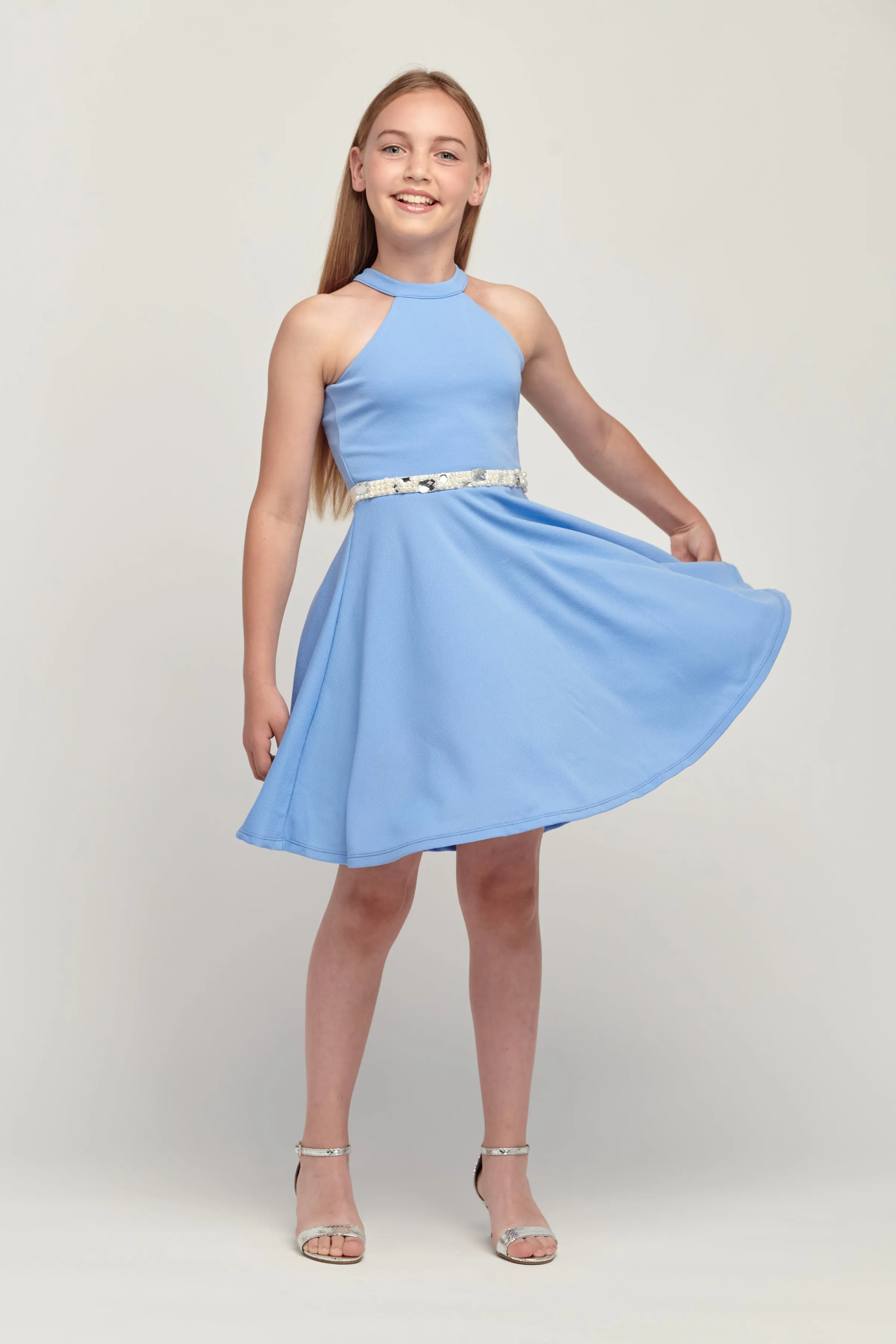Halter Dress in Light Blue sold by Un Deux Trois product image thumbnail 3
