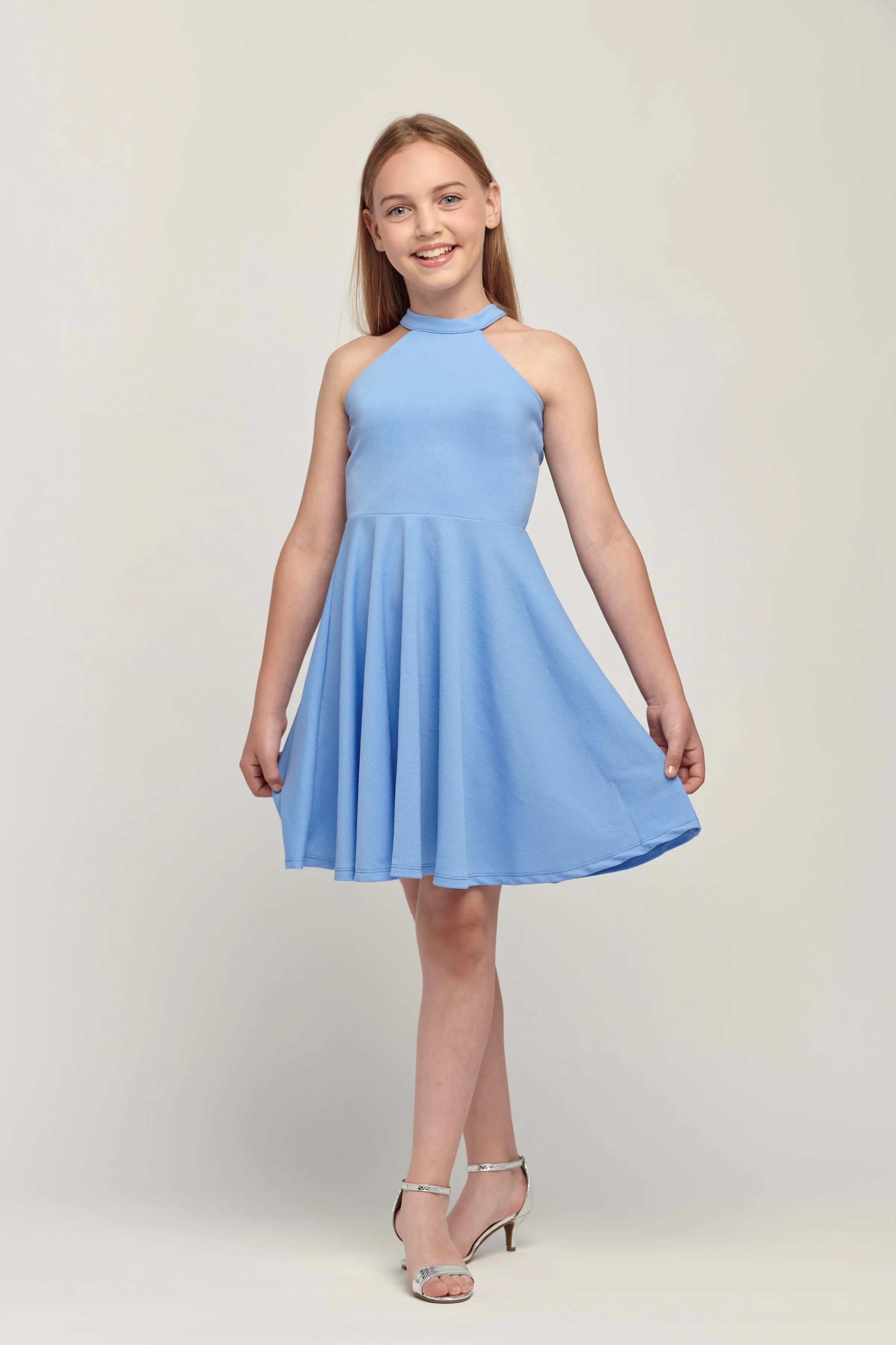 Halter Dress in Light Blue sold by Un Deux Trois