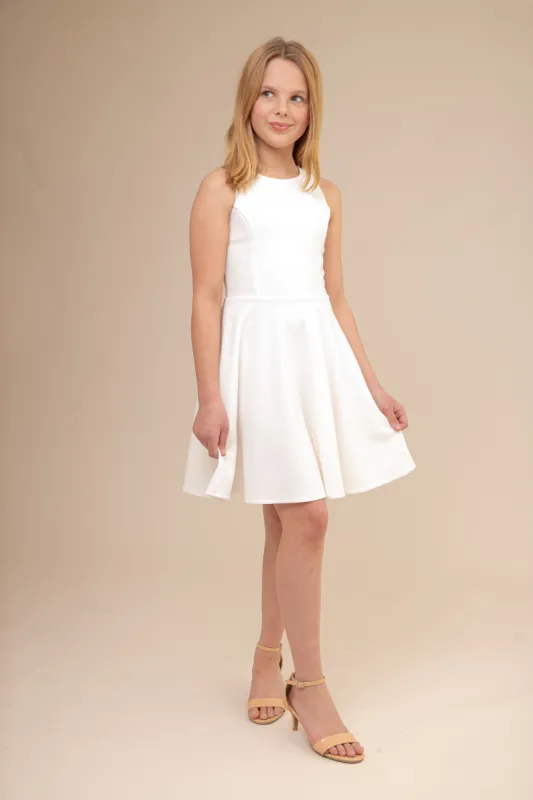 Textured Ivory Racerback Dress sold by Un Deux Trois