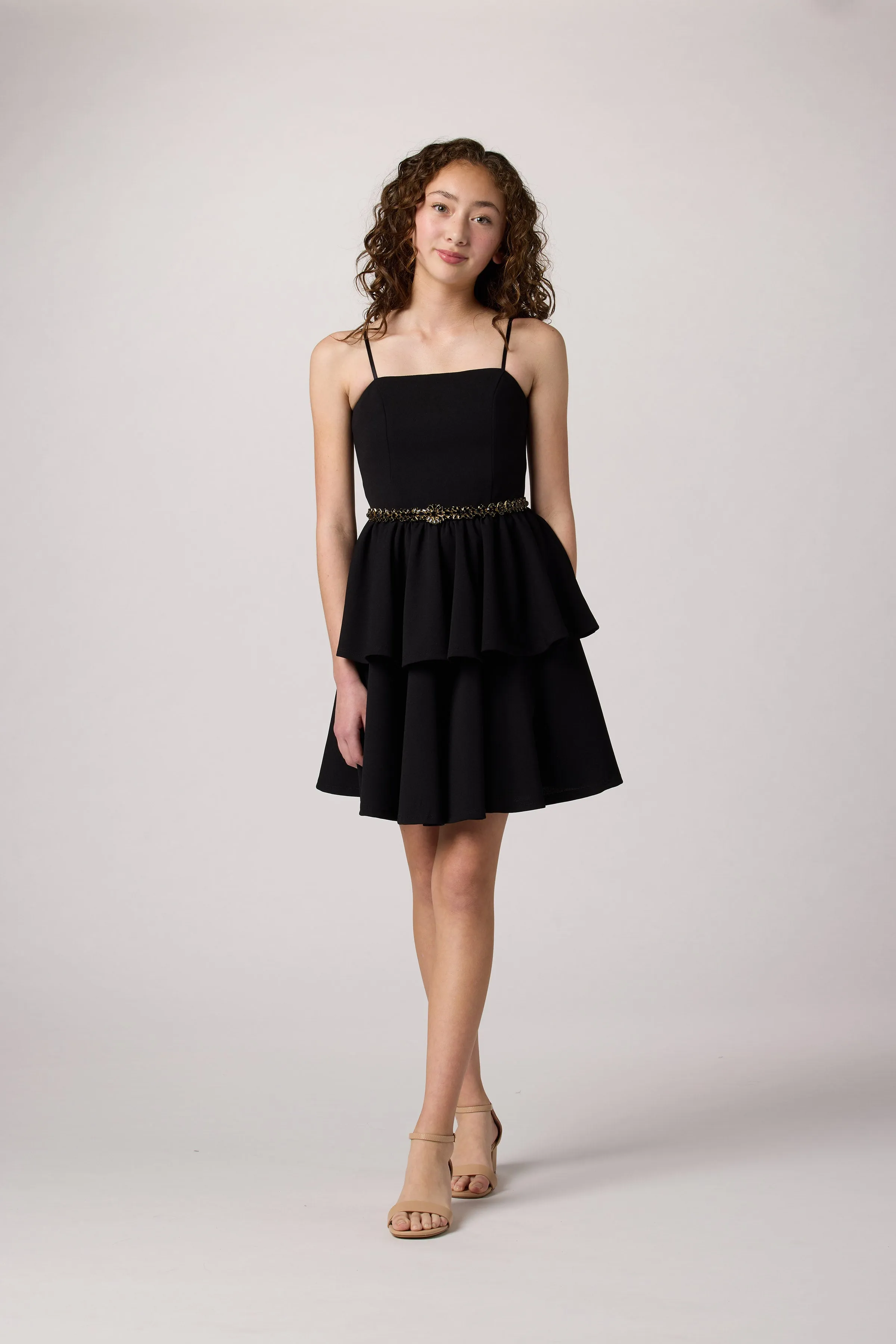 Tiered Fit and Flare Dress with Belt sold by Un Deux Trois product image thumbnail 2