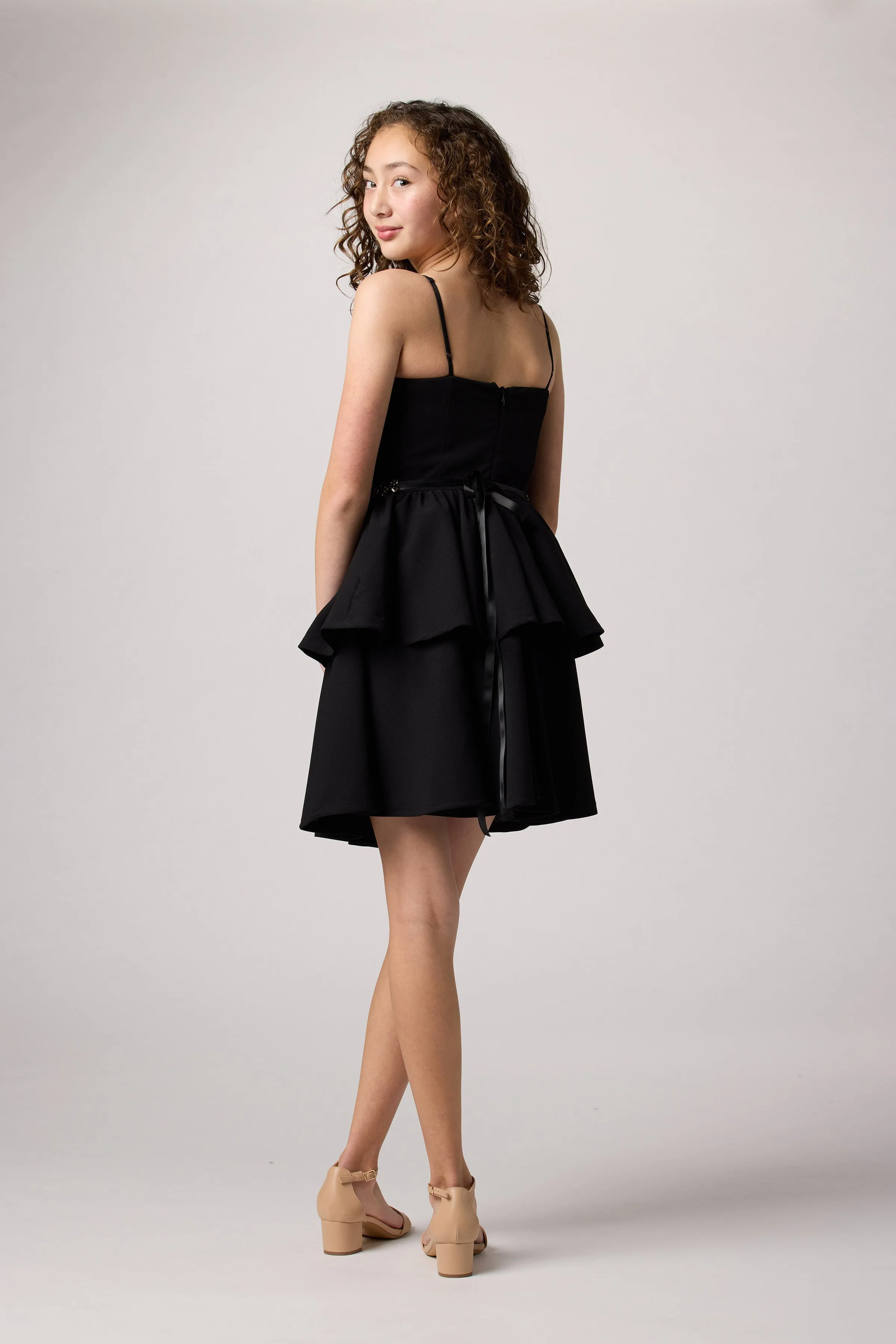 Tiered Fit and Flare Dress with Belt sold by Un Deux Trois product image thumbnail 3