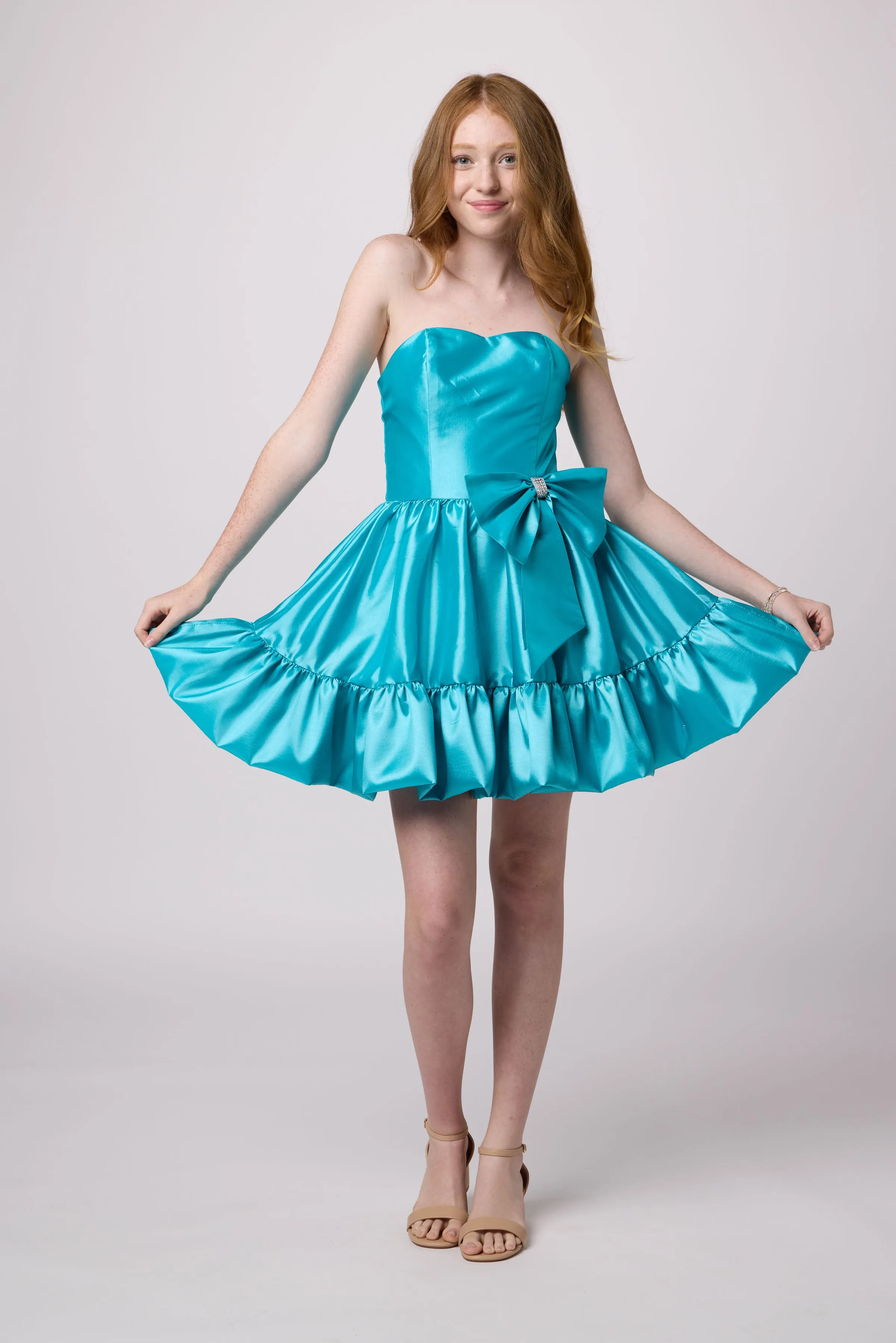 Junior Bubble Bow Dress sold by Un Deux Trois
