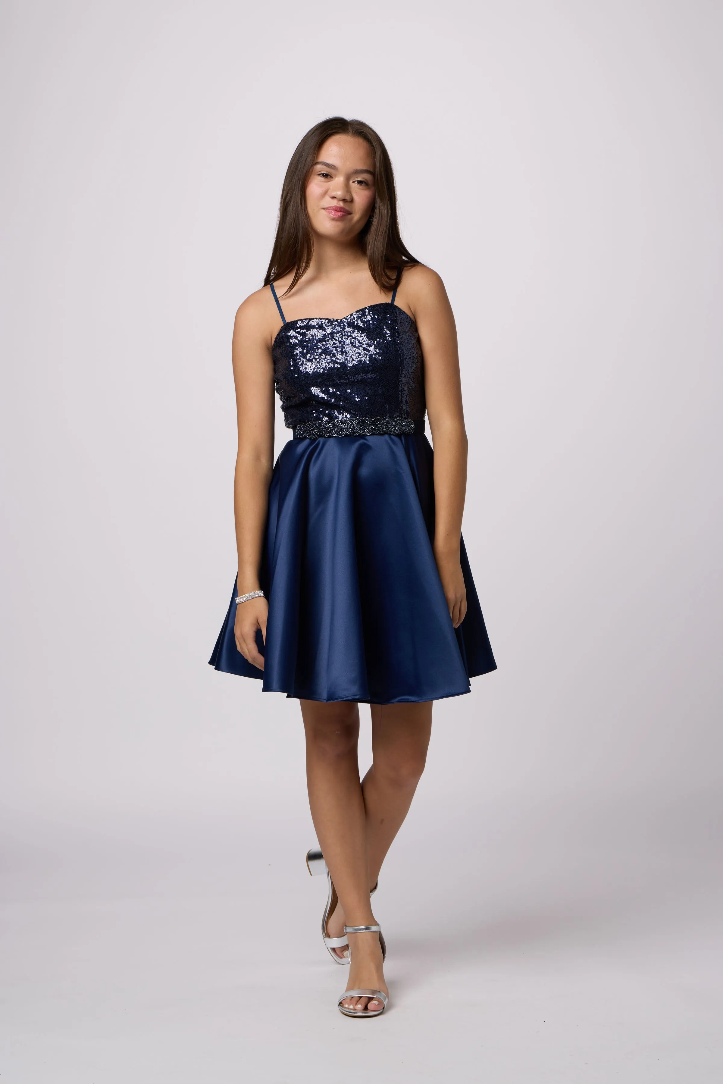 Sequin and Satin Party Dress sold by Un Deux Trois product image thumbnail 5