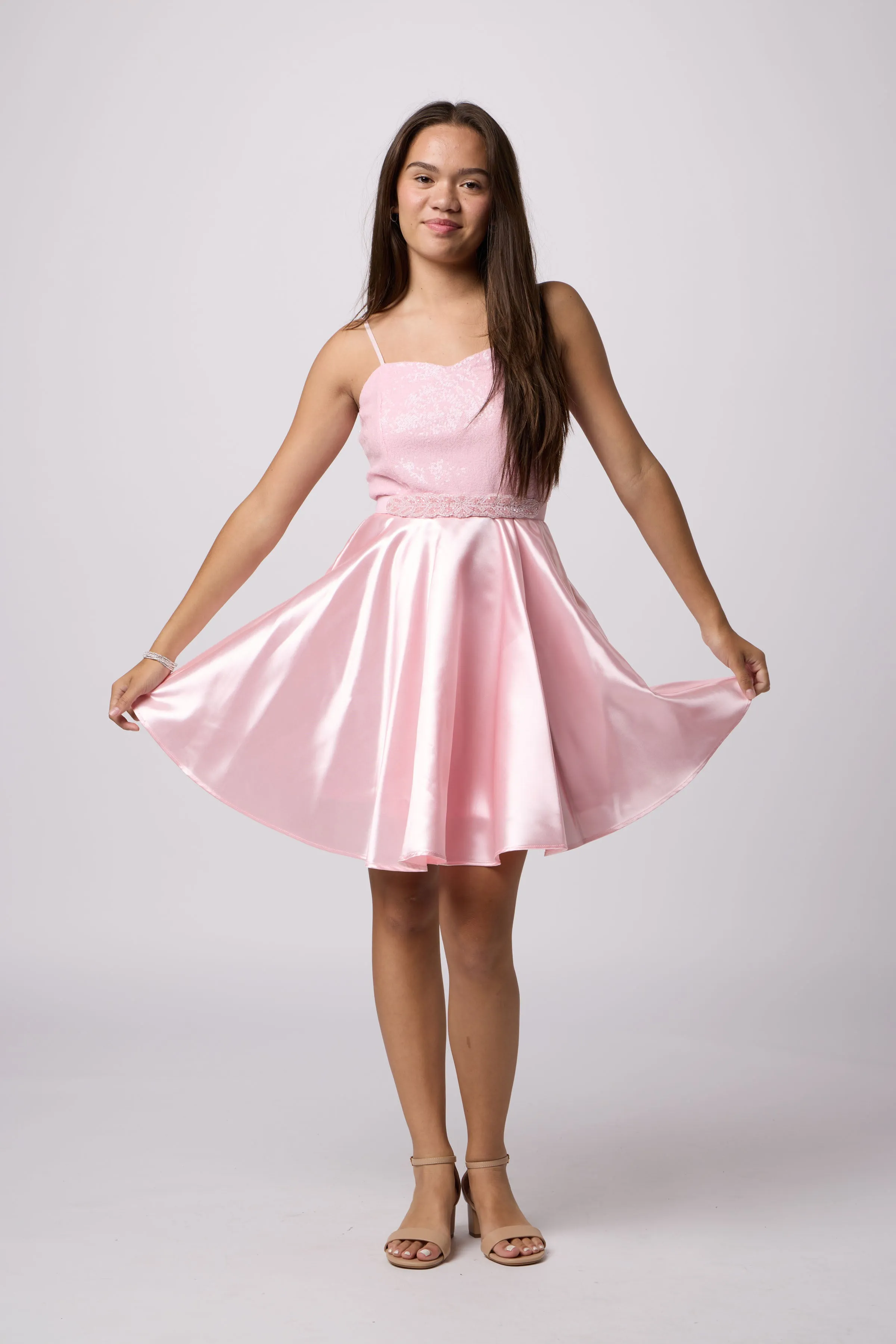 Sequin and Satin Party Dress sold by Un Deux Trois product image thumbnail 4