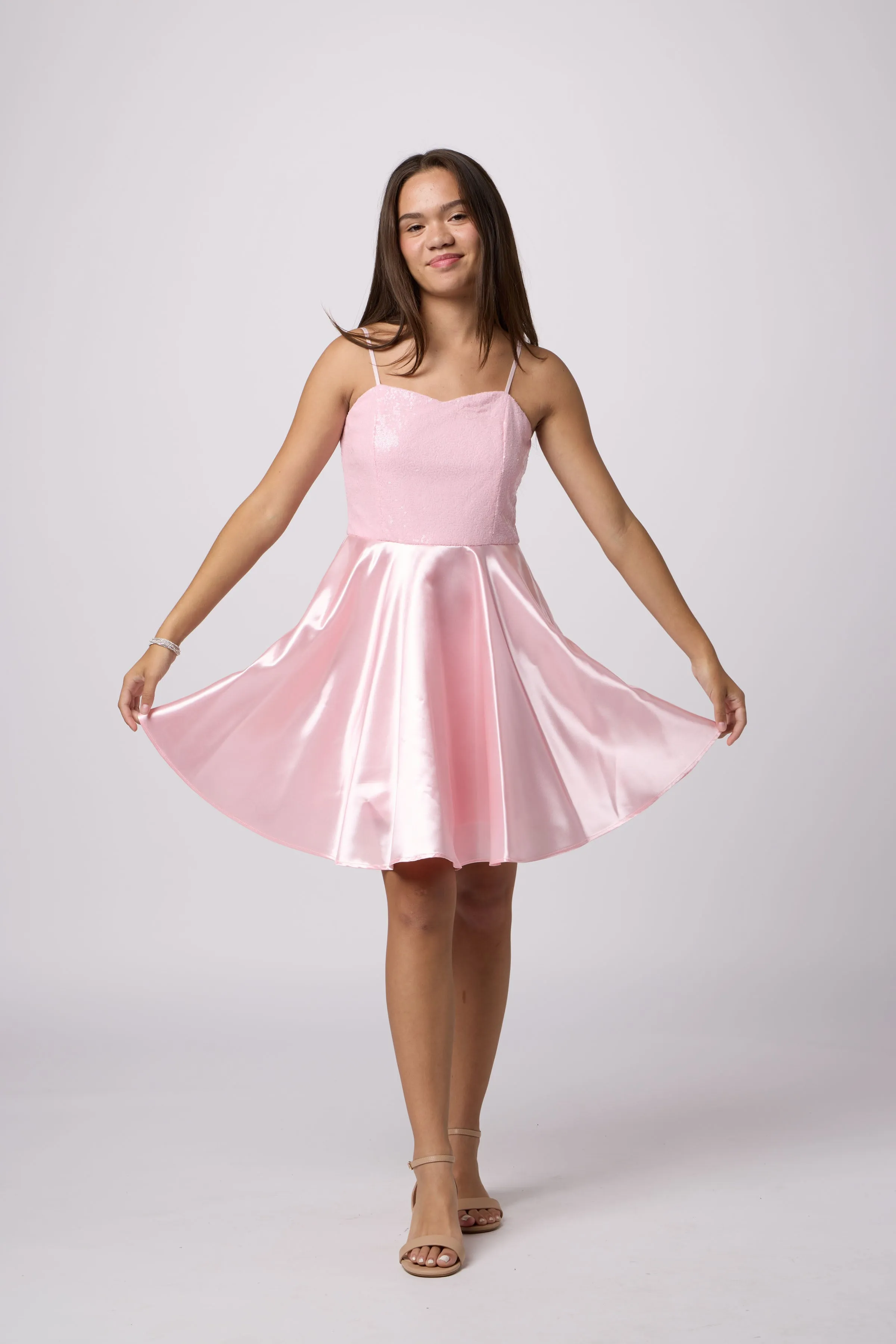 Sequin and Satin Party Dress sold by Un Deux Trois