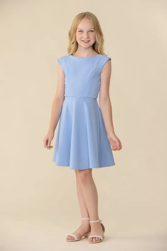 Cap Sleeve Textured Fit and Flare Dress sold by Un Deux Trois