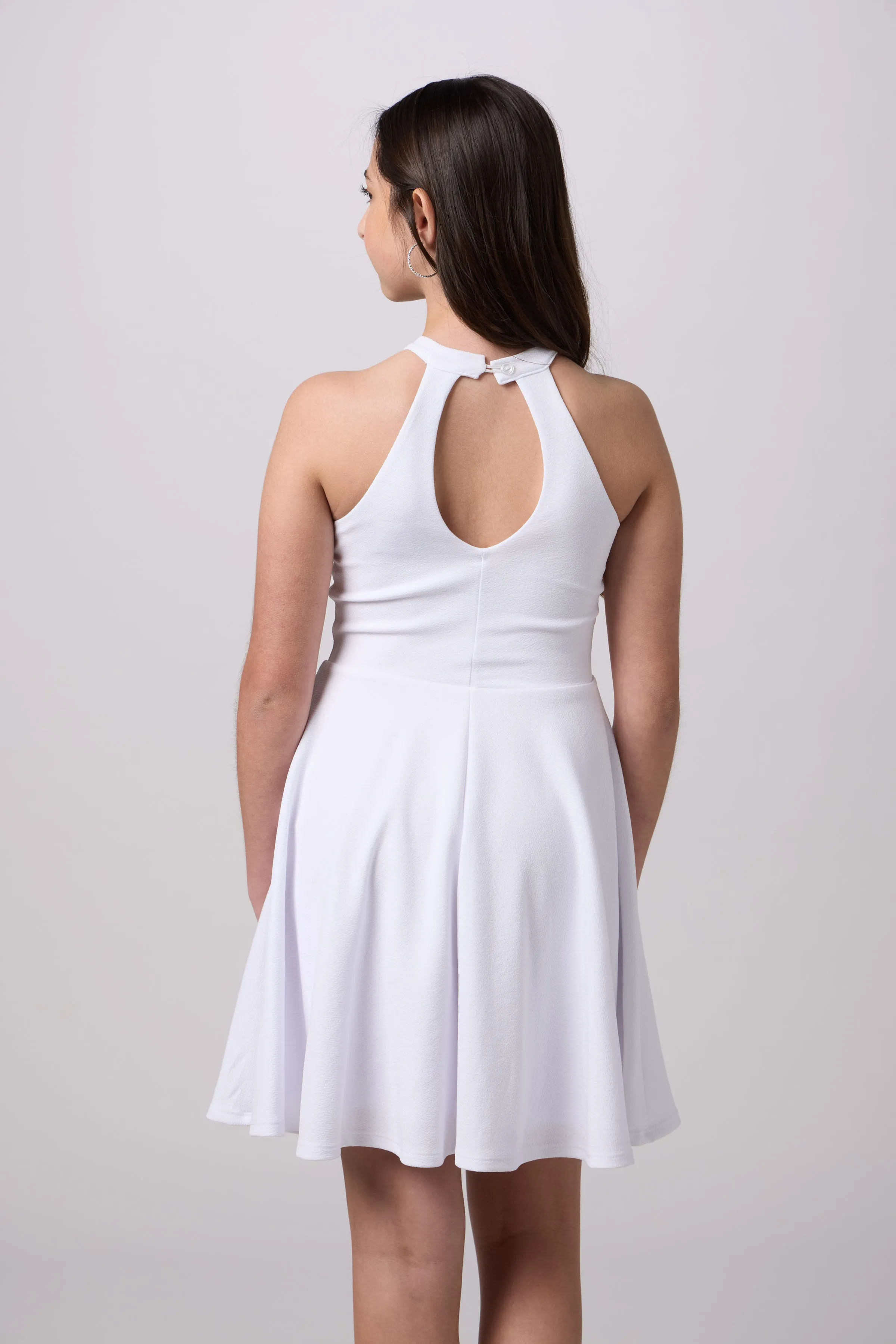 Skater Halter Dress in Longer Length sold by Un Deux Trois product image thumbnail 2