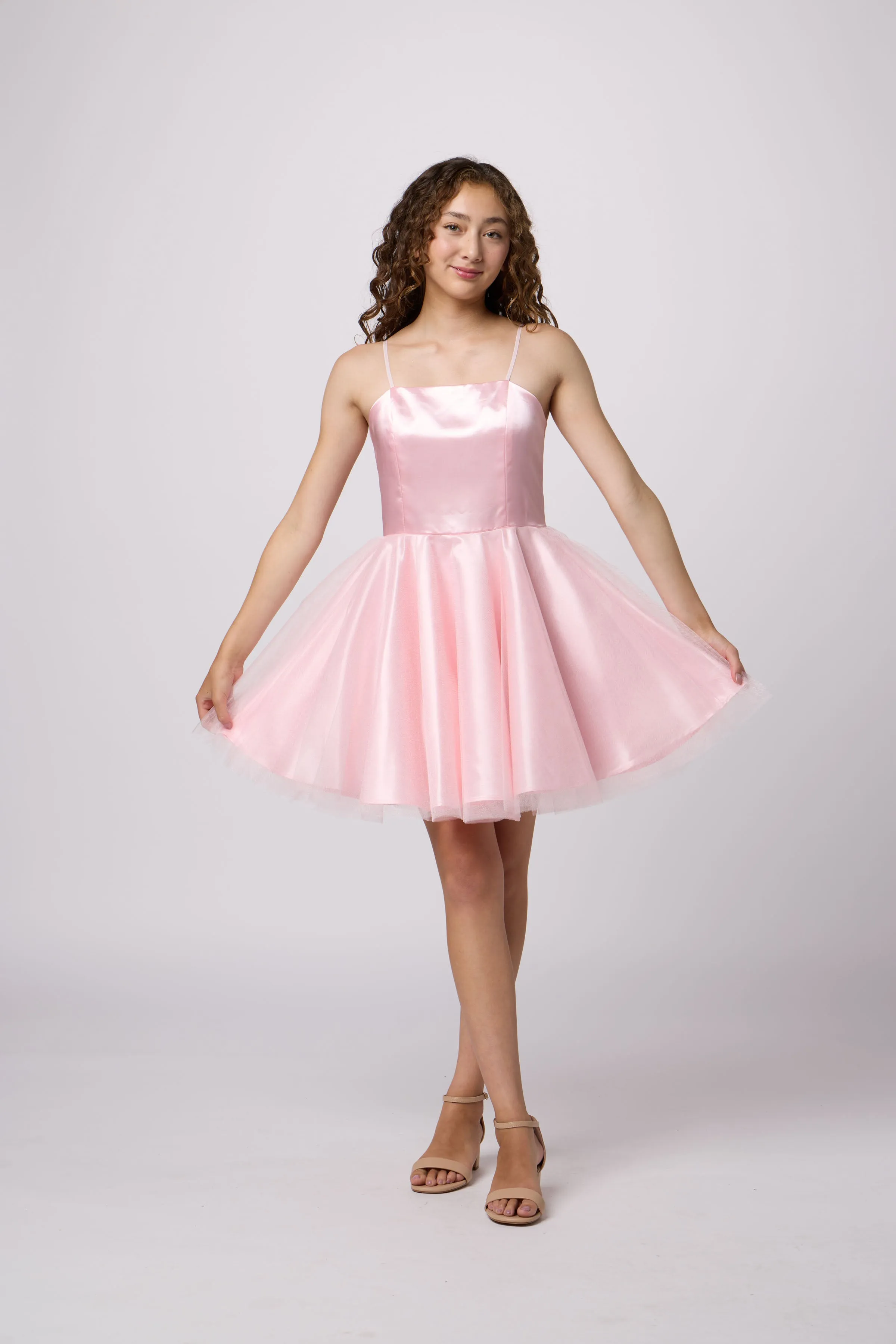 Satin and Tulle Party Dress in Longer Length sold by Un Deux Trois product image thumbnail 5