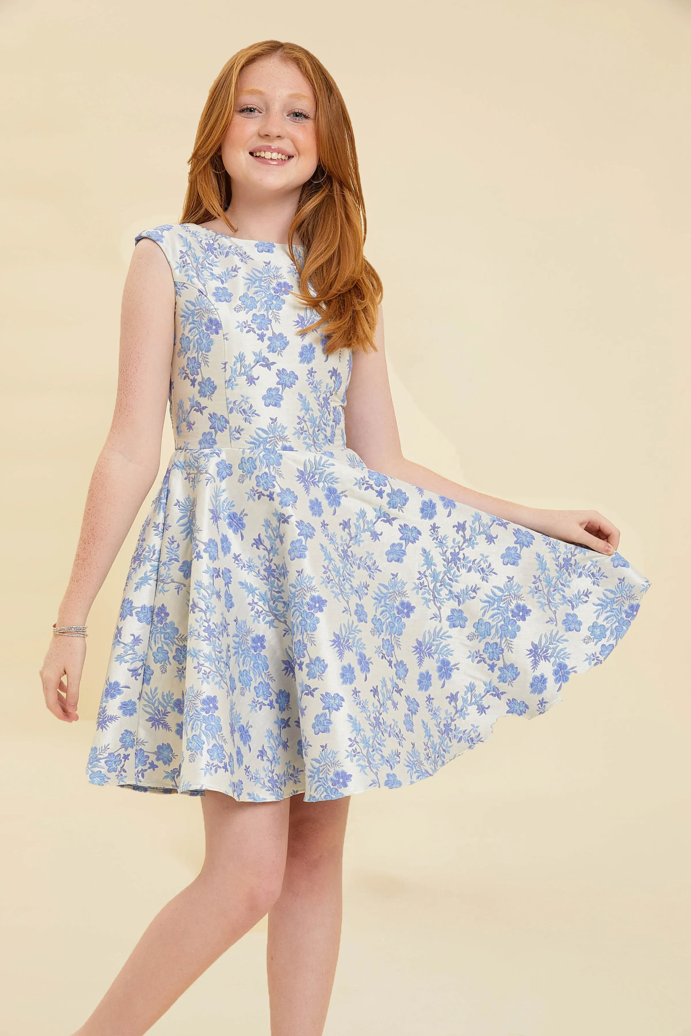 Cap Sleeve Boat Neck Dress In Longer Length sold by Un Deux Trois