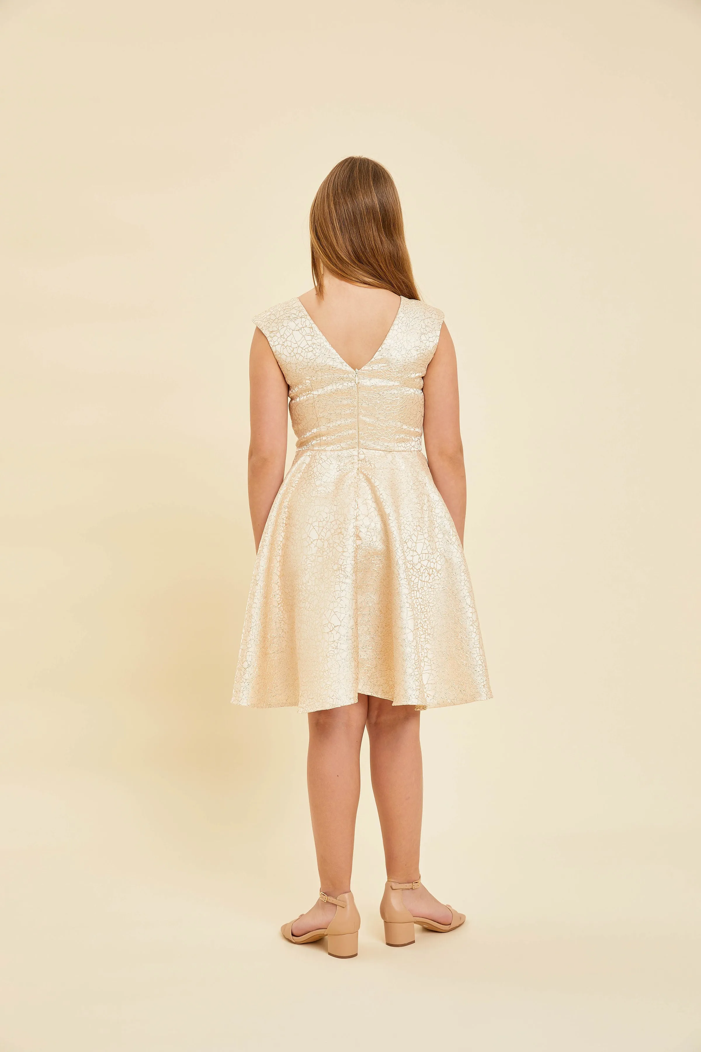 Cap Sleeve Boat Neck Dress In Longer Length sold by Un Deux Trois product image thumbnail 4