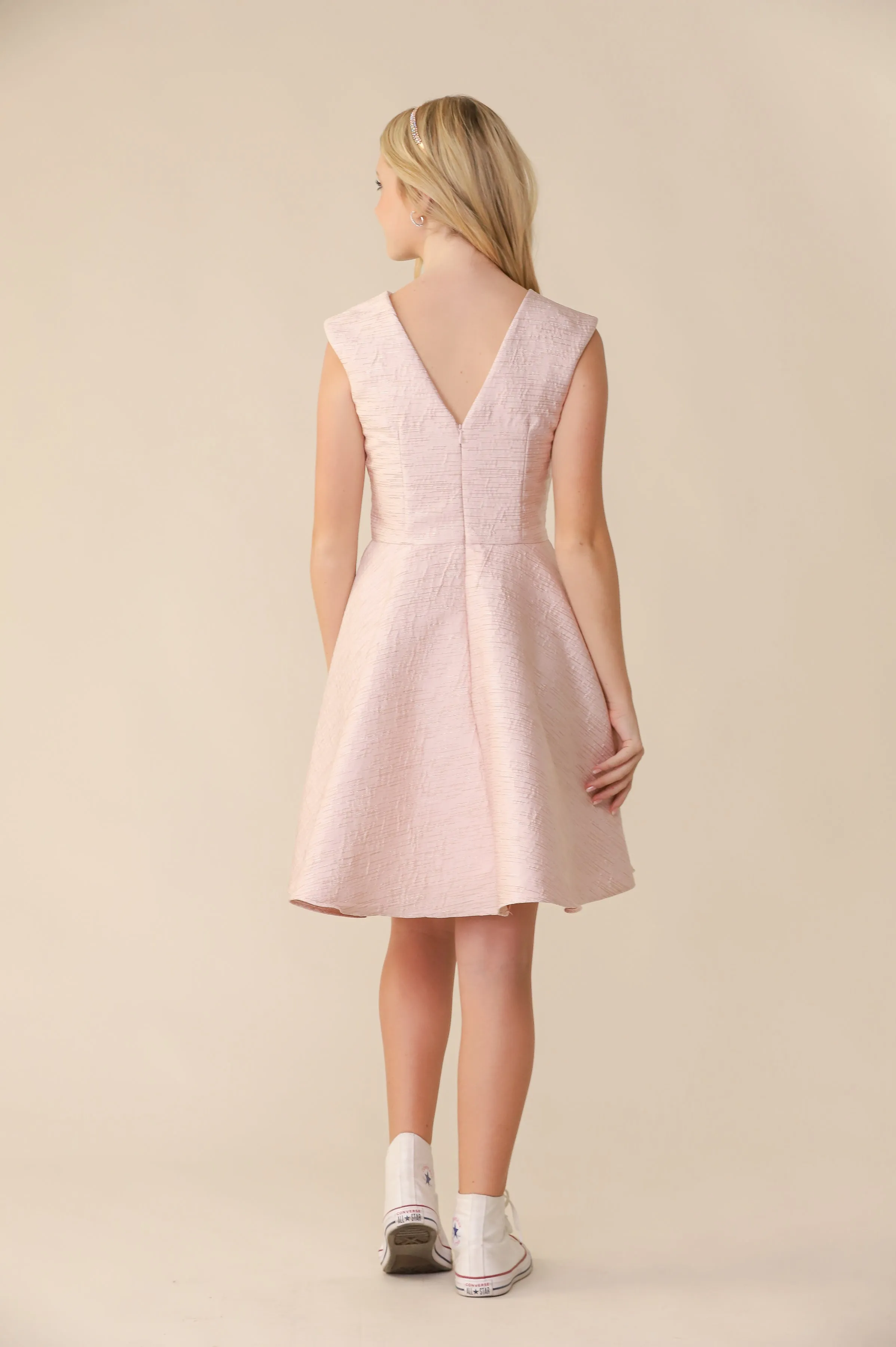 Cap Sleeve Boat Neck Dress In Longer Length sold by Un Deux Trois product image thumbnail 2