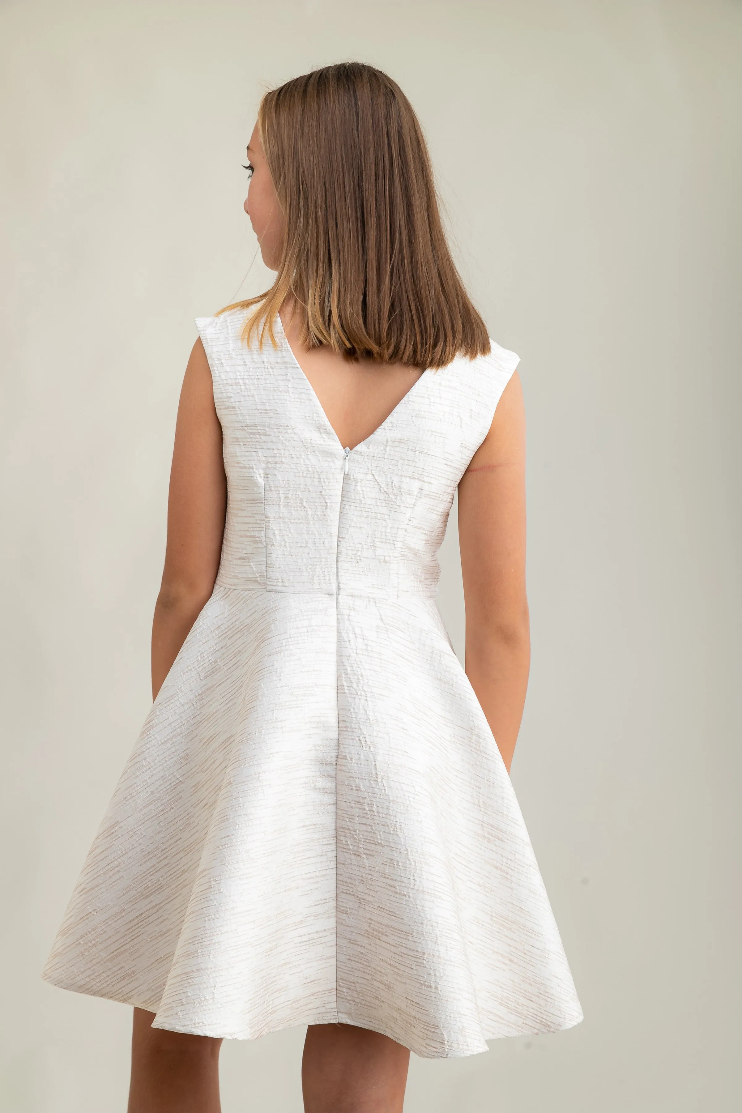 Cap Sleeve Boat Neck Dress In Longer Length sold by Un Deux Trois product image thumbnail 4