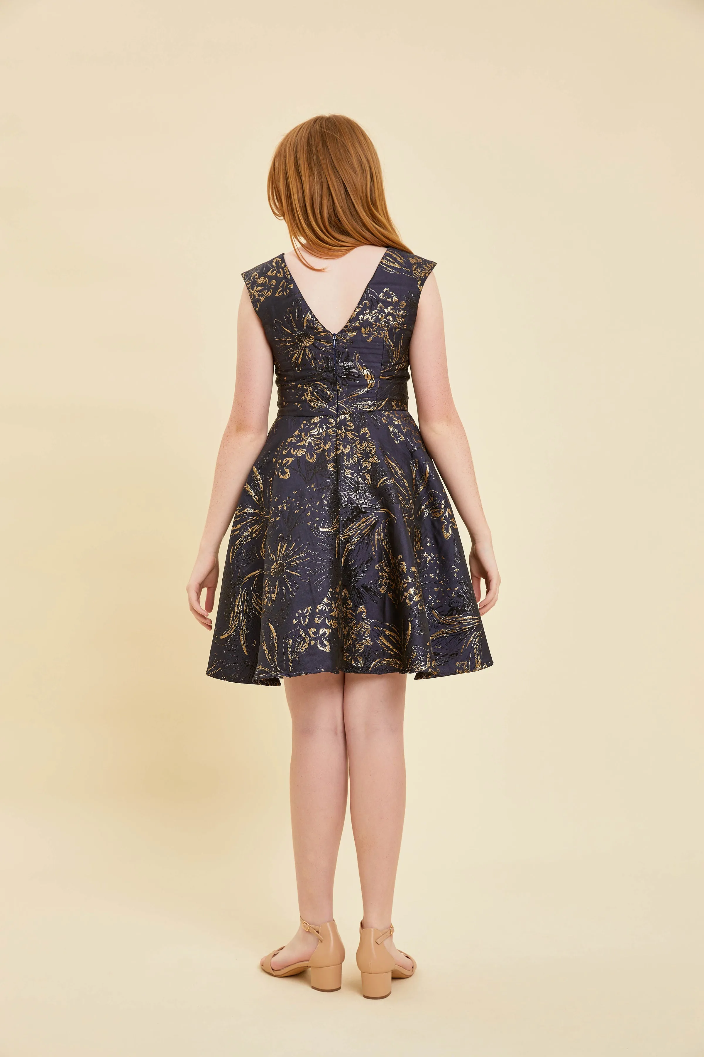 Cap Sleeve Boat Neck Dress In Longer Length sold by Un Deux Trois product image thumbnail 2