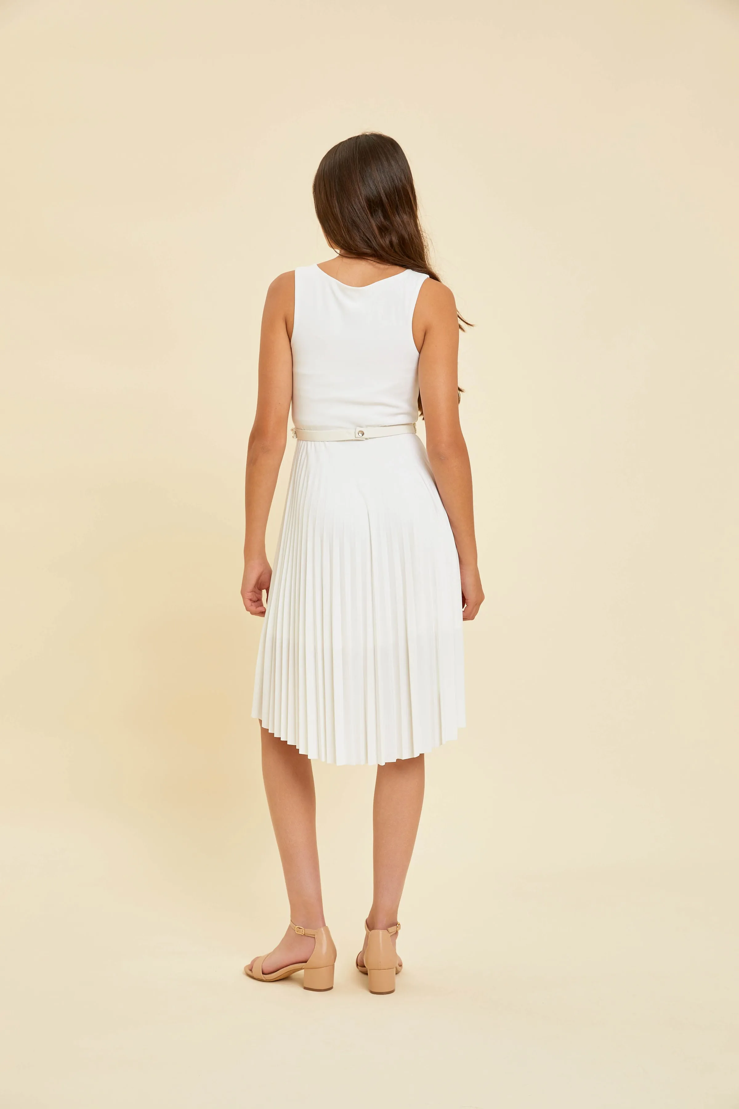 Pleated High Low Dress with Belt sold by Un Deux Trois product image thumbnail 4