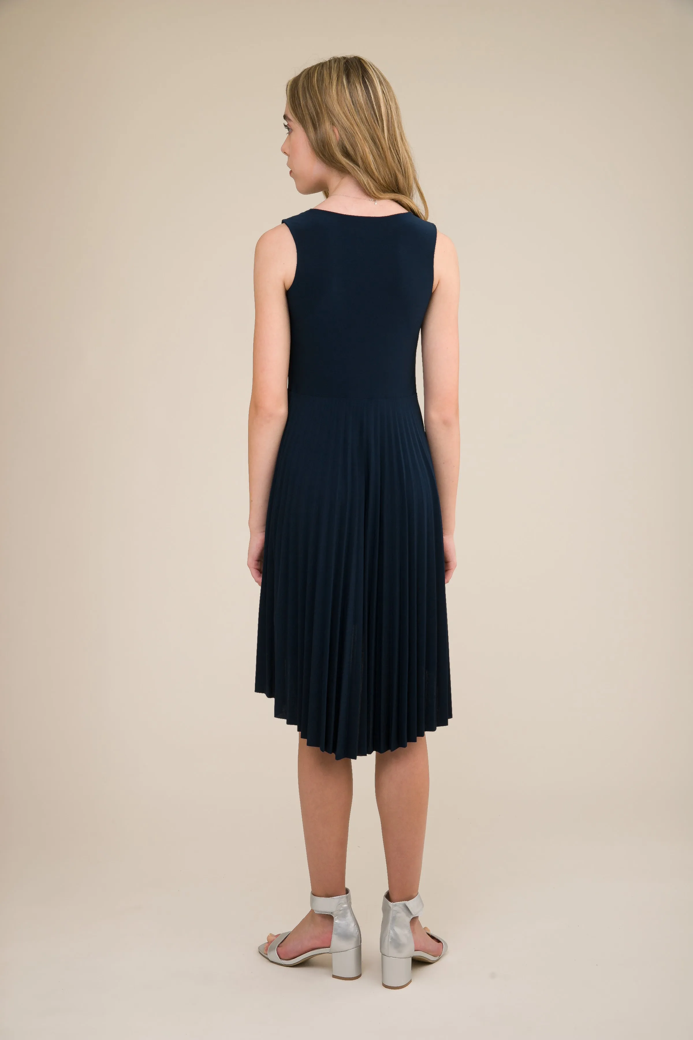 Pleated High Low Dress with Belt sold by Un Deux Trois product image thumbnail 2