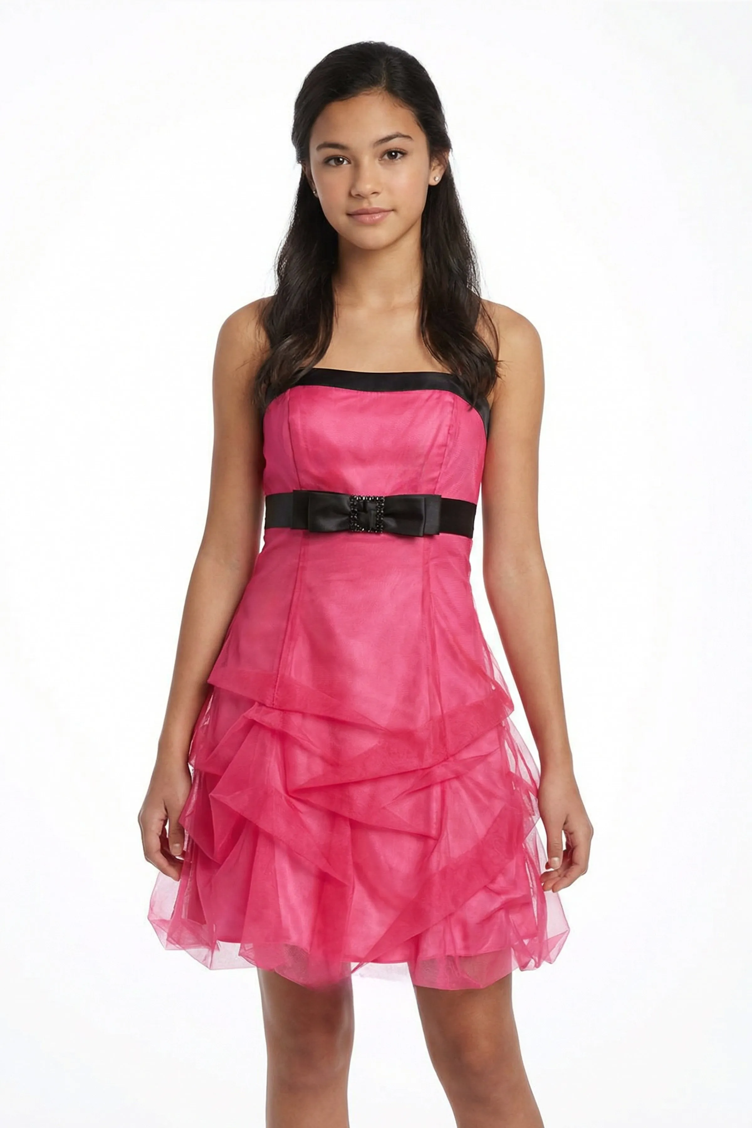 Jessica McClintock Bow Bubble Organza Dress sold by Un Deux Trois