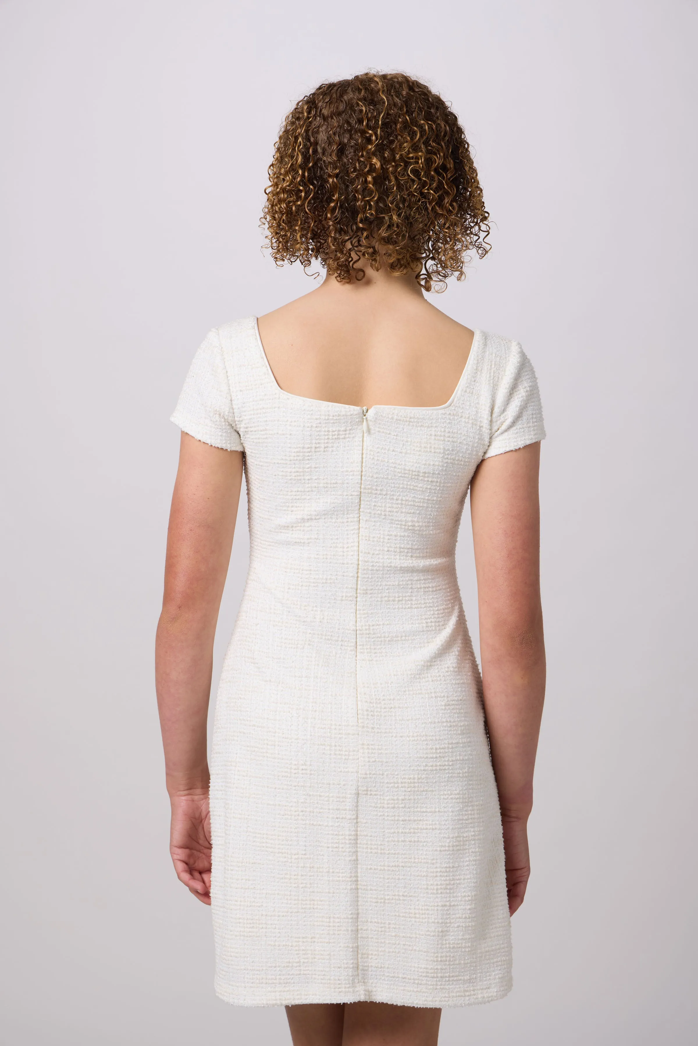 Short Sleeve Stretch Boucle Dress sold by Un Deux Trois product image thumbnail 2