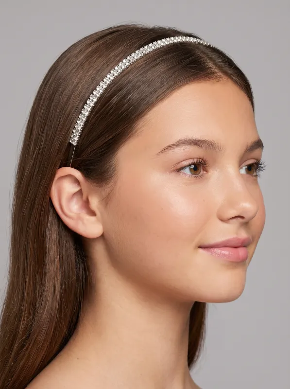 Crystal Row Headband in Silver made by Un Deux Trois