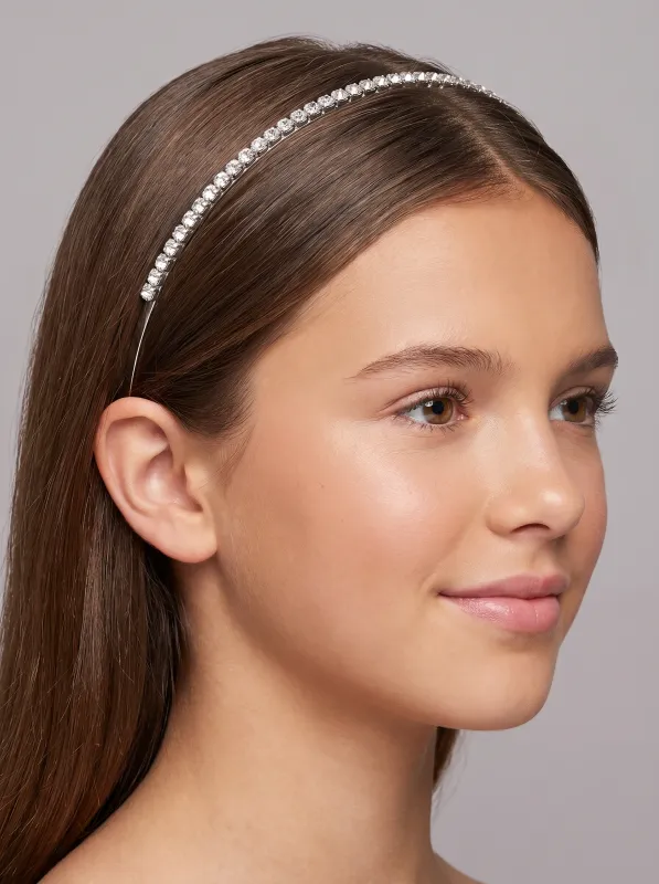 Crystal Row Headband in Silver made by Un Deux Trois