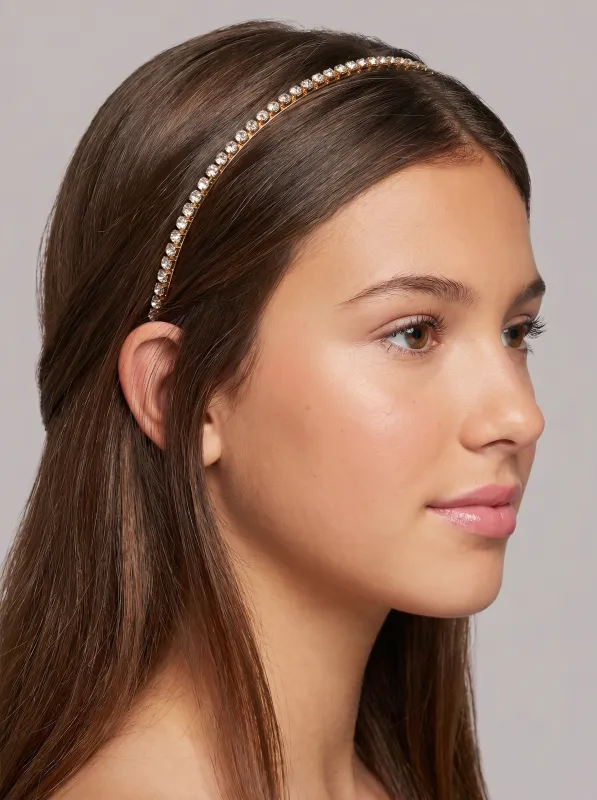 Crystal Row Headband in Gold made by Un Deux Trois
