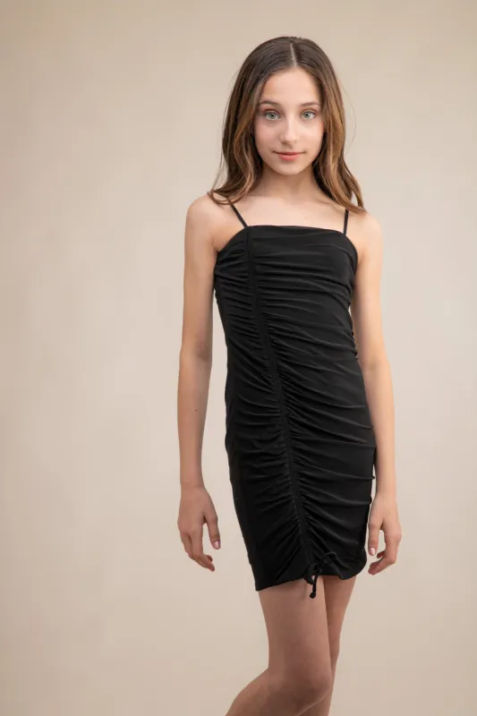 Fitted Ruched Dress in Black sold by Un Deux Trois